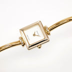 Gucci 1900L Square White Dial 18k Gold Plated on Bangle