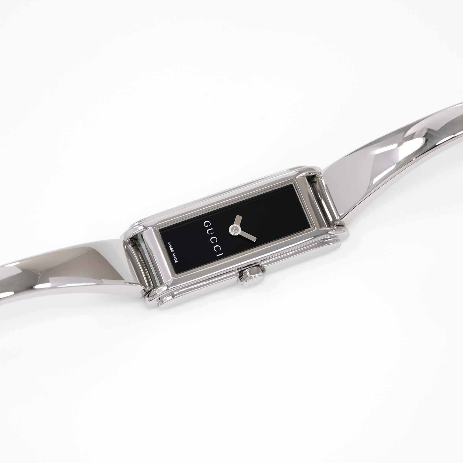 Gucci G-Line Ladies Black Dial Bangle Watch YA109522 Rectangular