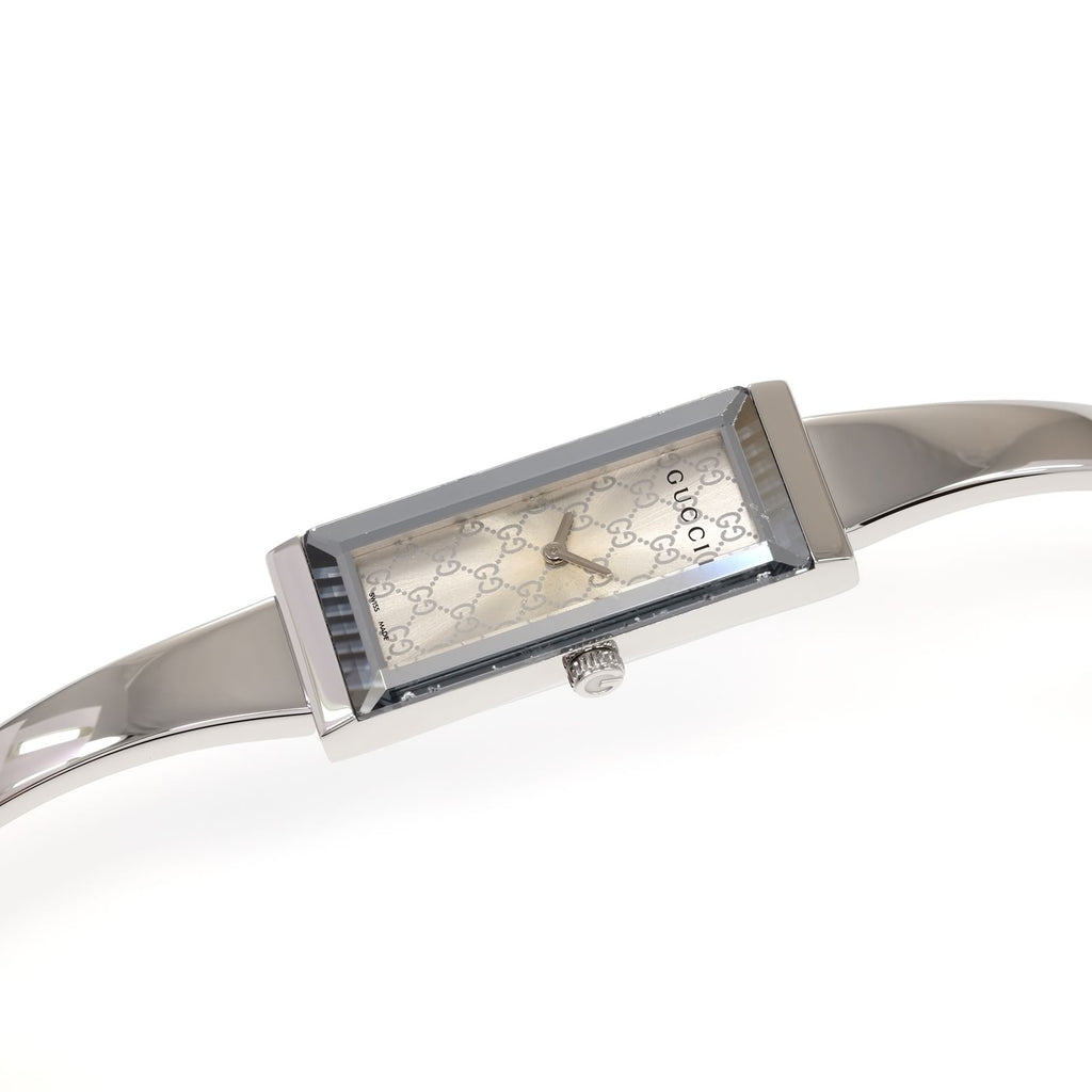 Gucci G-Frame YA127511 Ladies Silver Dial Rectangular Bangle watch 127.5