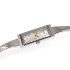 Gucci G-Frame YA127511 Ladies Silver Dial Rectangular Bangle watch 127.5