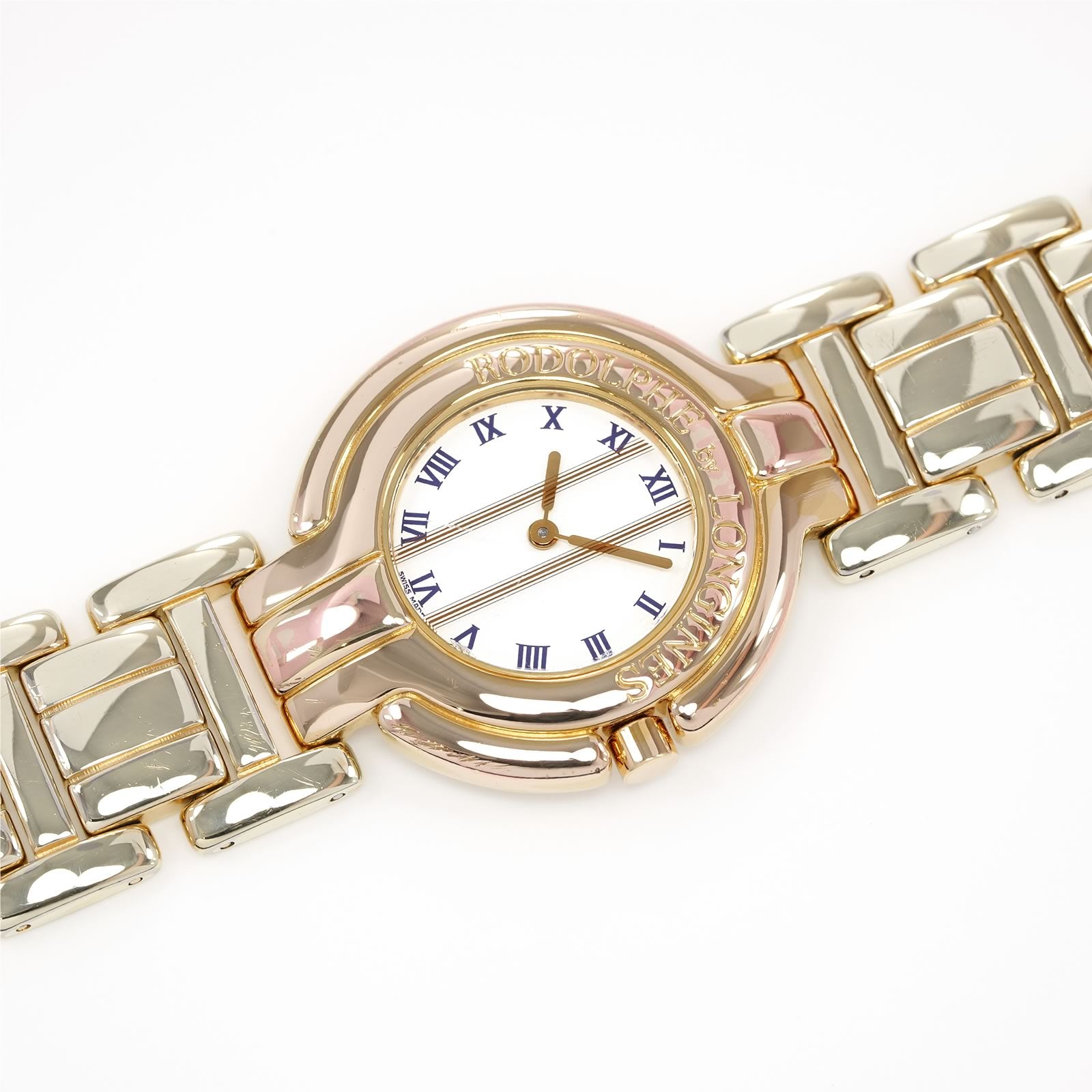 Longines Rodolphe Design White Roman Numeral Dial 18k Gold Plated unisex watch