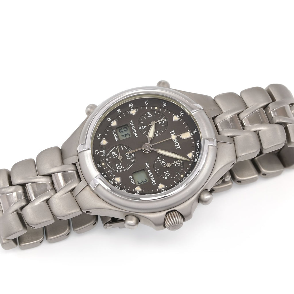 Tissot Titanium T670 Men's Grey Dial Chronograph with alarm, 1/100th second and Lap timer functions