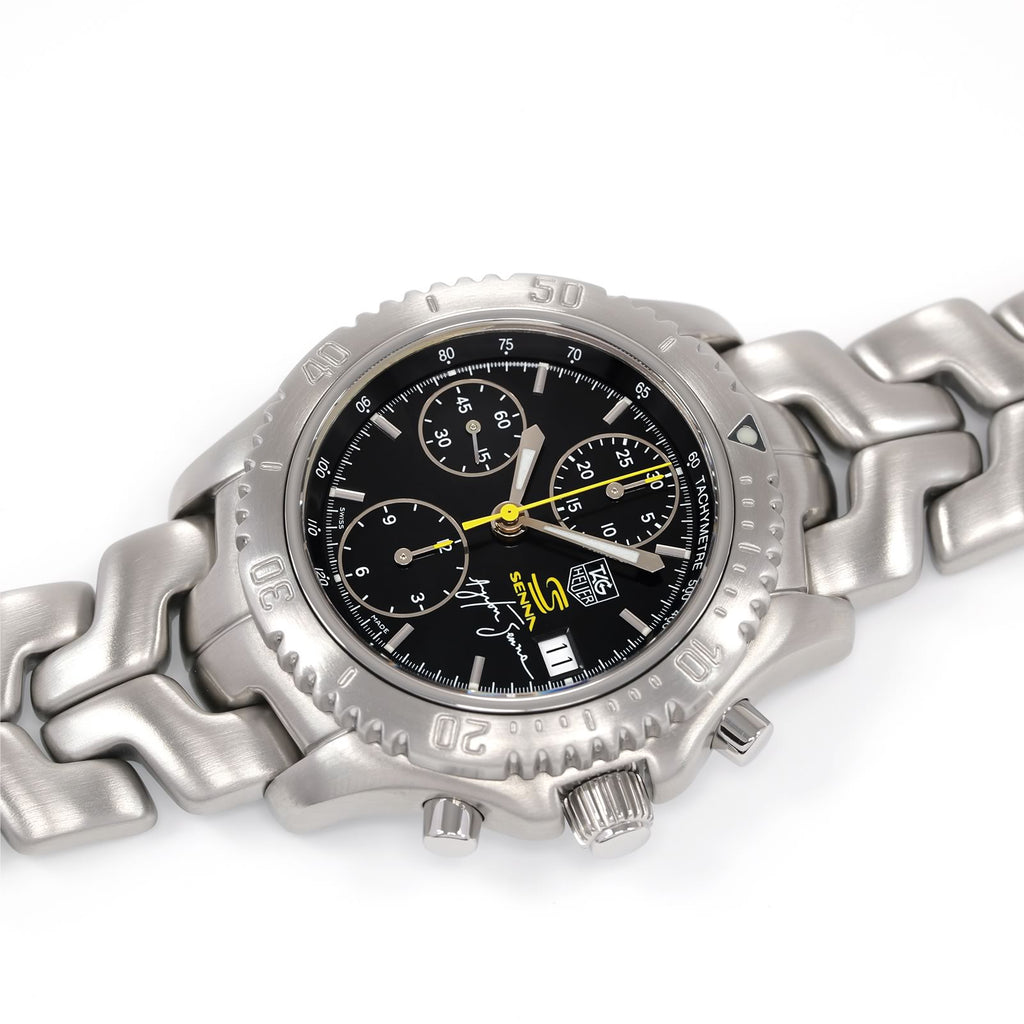 TAG Heuer Link Chronograph CT2115.BA0550 Men's Black Dial Ayrton Senna Limited Edition automatic watch