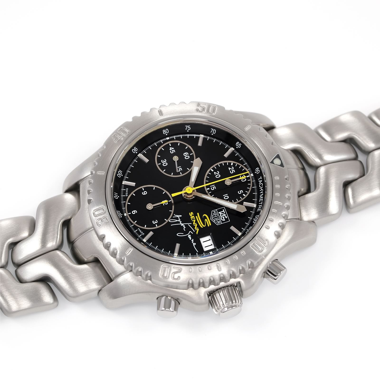 TAG Heuer Link Chronograph CT2115.BA0550 Men's Black Dial Ayrton Senna Limited Edition automatic watch