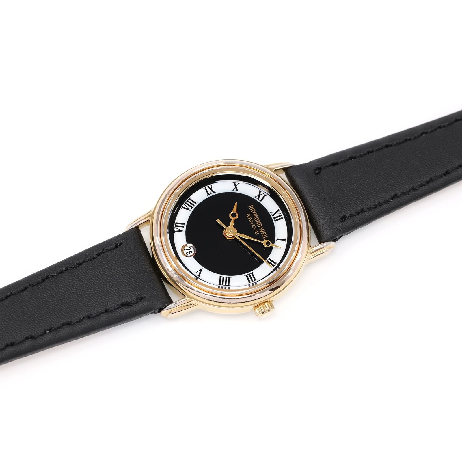 Raymond Weil Geneve 5332 Ladies Black & White Dial 18k Gold Plated watch