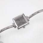 Gucci 1900L Ladies Grey Dial Square Stainless Steel Bangle Watch