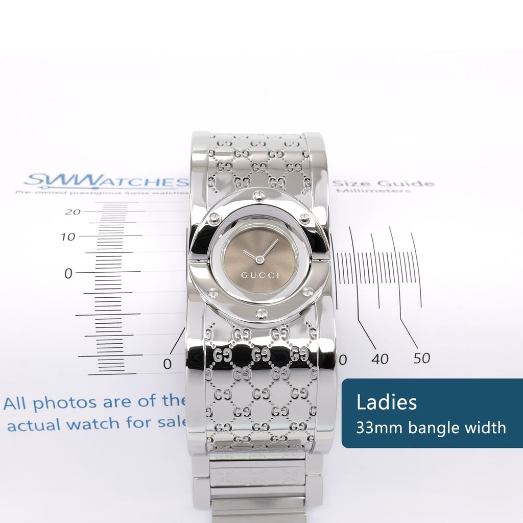 Gucci Twirl 112 Ladies 33mm bangle width 23mm case size
