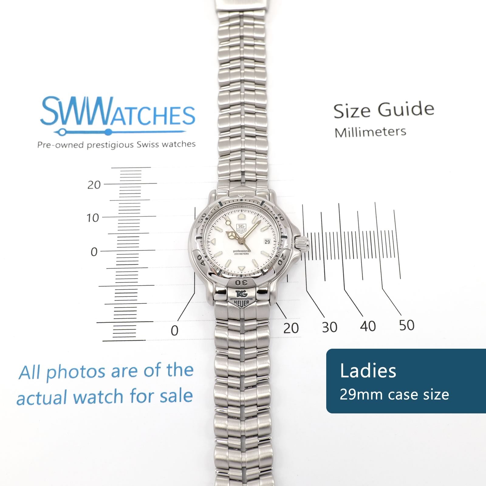 TAG Heuer 6000 WH1311-K1 Ladies 29mm case size