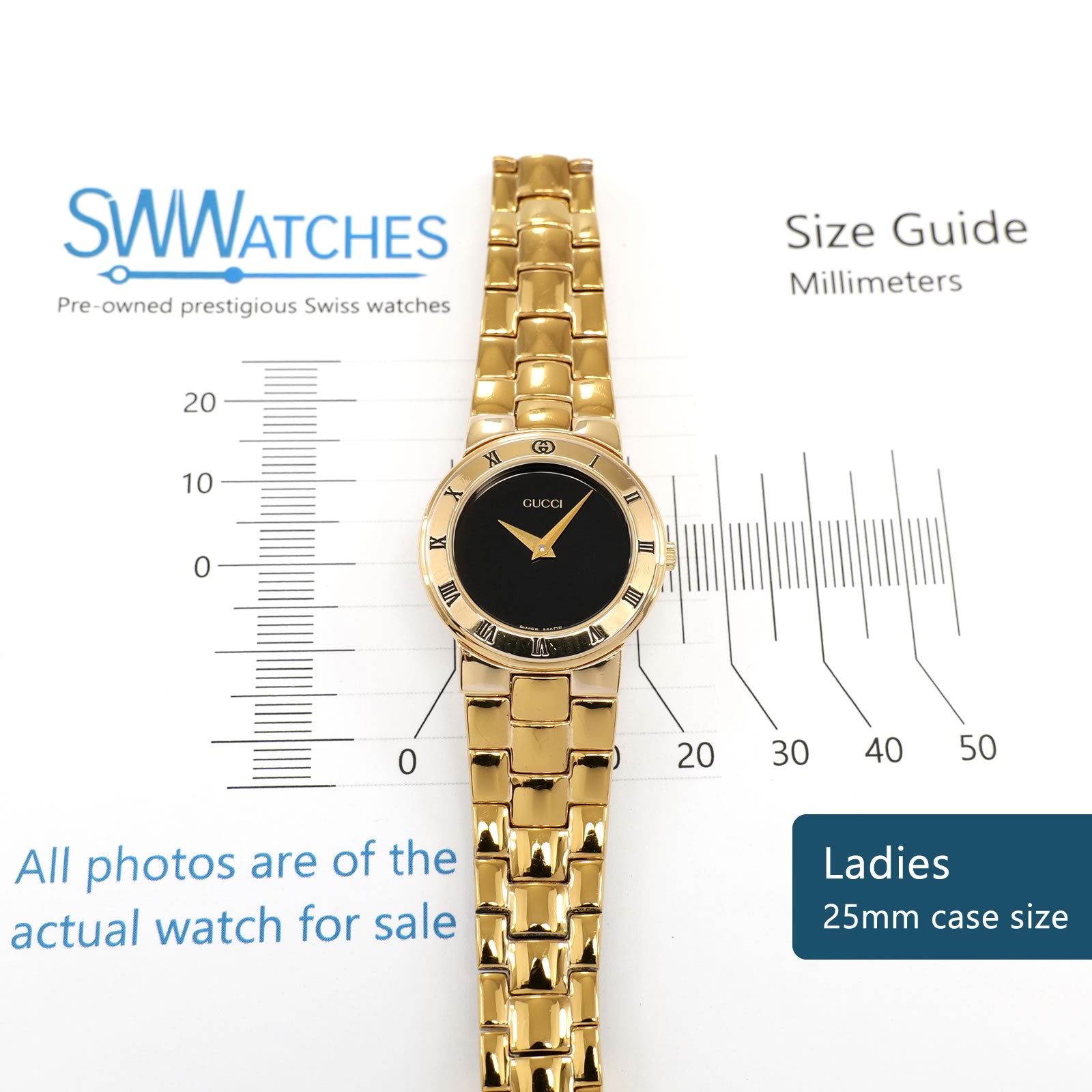 Gucci 3300L Ladies 25mm case size