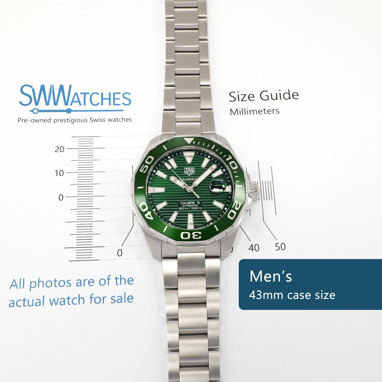 TAG Heuer Aquaracer WAY201S Men's 43mm case size