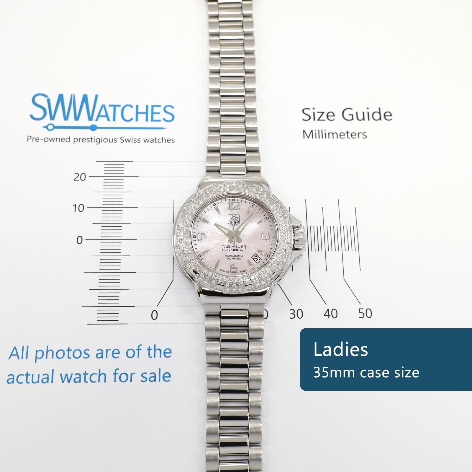 TAG Heuer Formula 1 WAC1216 Ladies 35mm case size