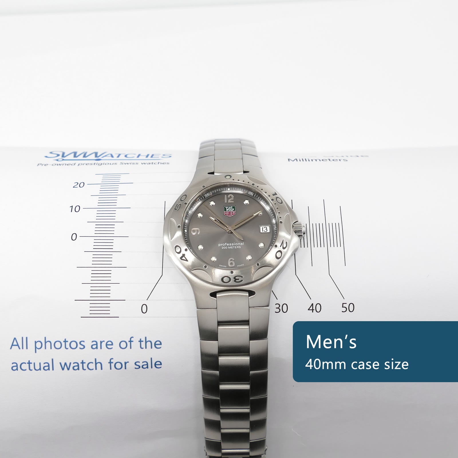TAG Heuer Kirium Jumbo WL1011 Men's 40mm XL case size