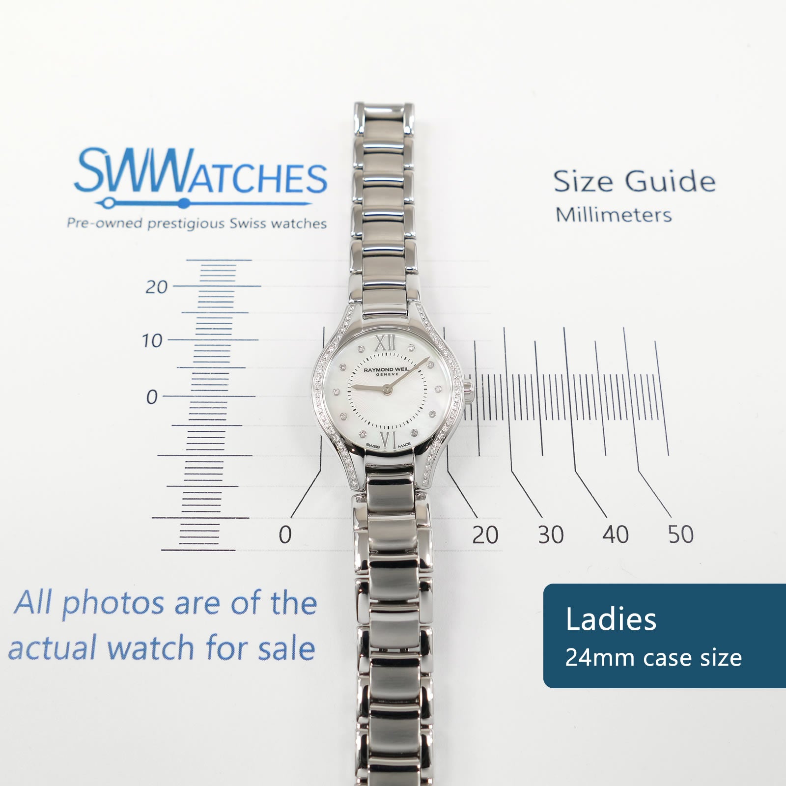 Raymond Weil Noemia 5124 Ladies 24mm case size