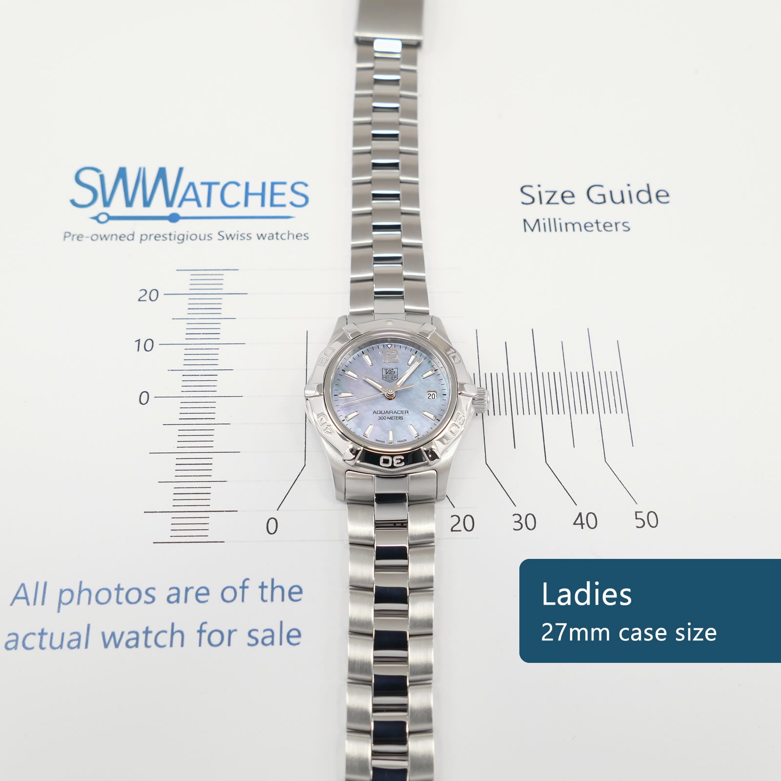 TAG Heuer Aquaracer Ladies 27mm case size WAF1417.BA0812