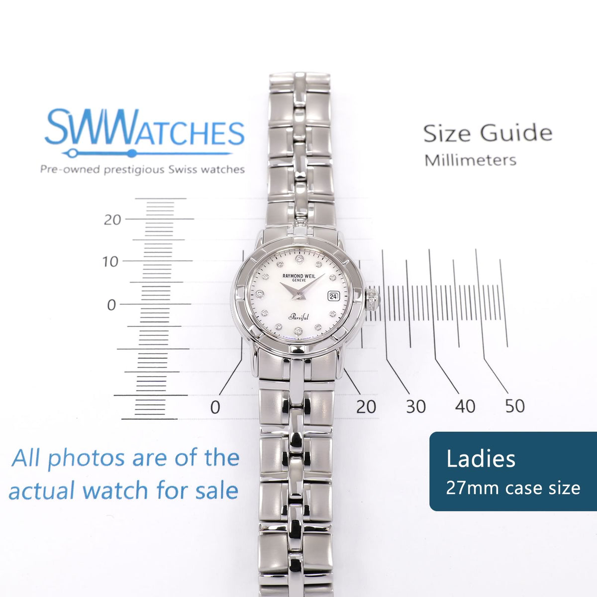 Raymond Weil Parsifal 9441 Ladies 27mm case size