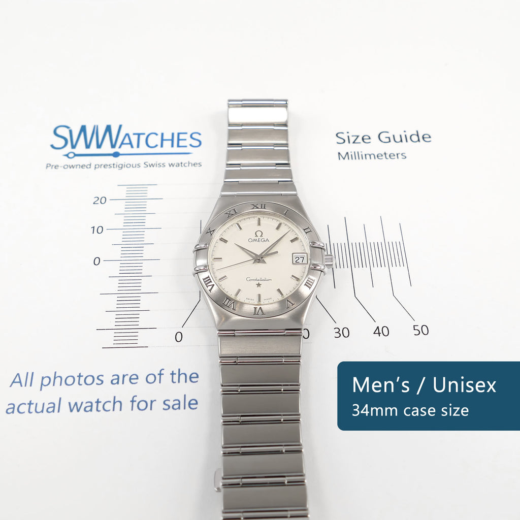 Omega Constellation 1512.30.00 Unisex 34mm Men's Mid Size case size