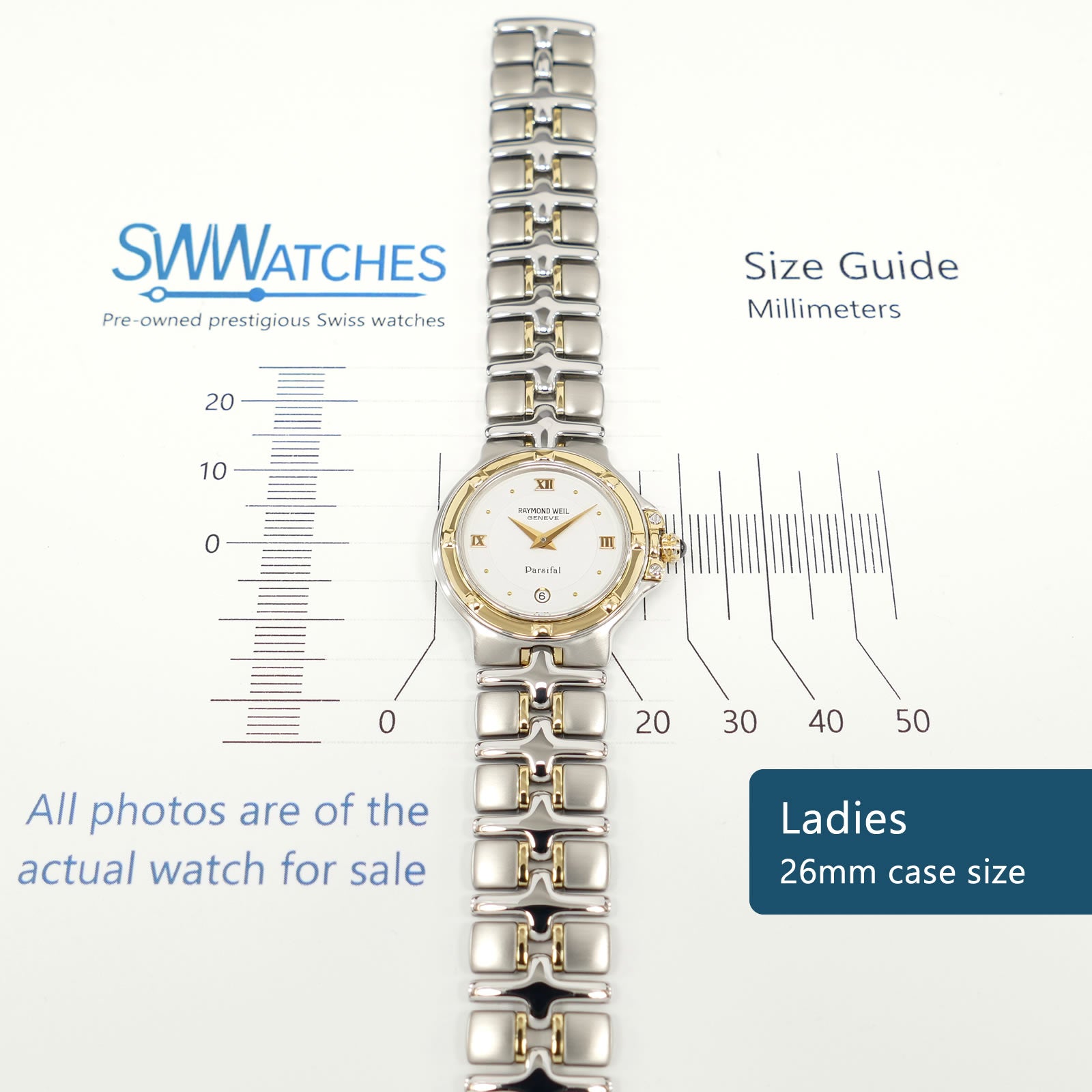 Raymond Weil Parsifal 9990 Ladies 26mm case size