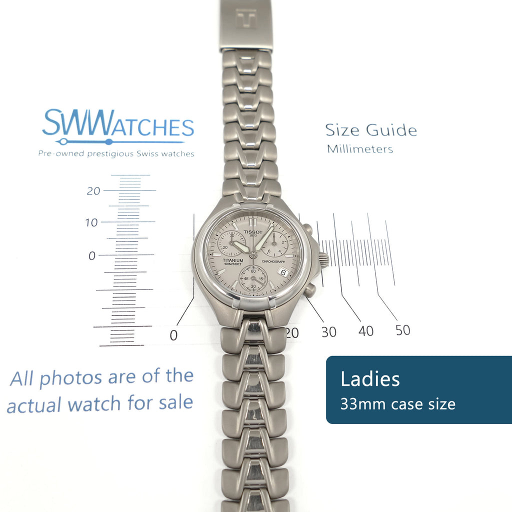 Tissot Titanium T645P Ladies 33mm case size