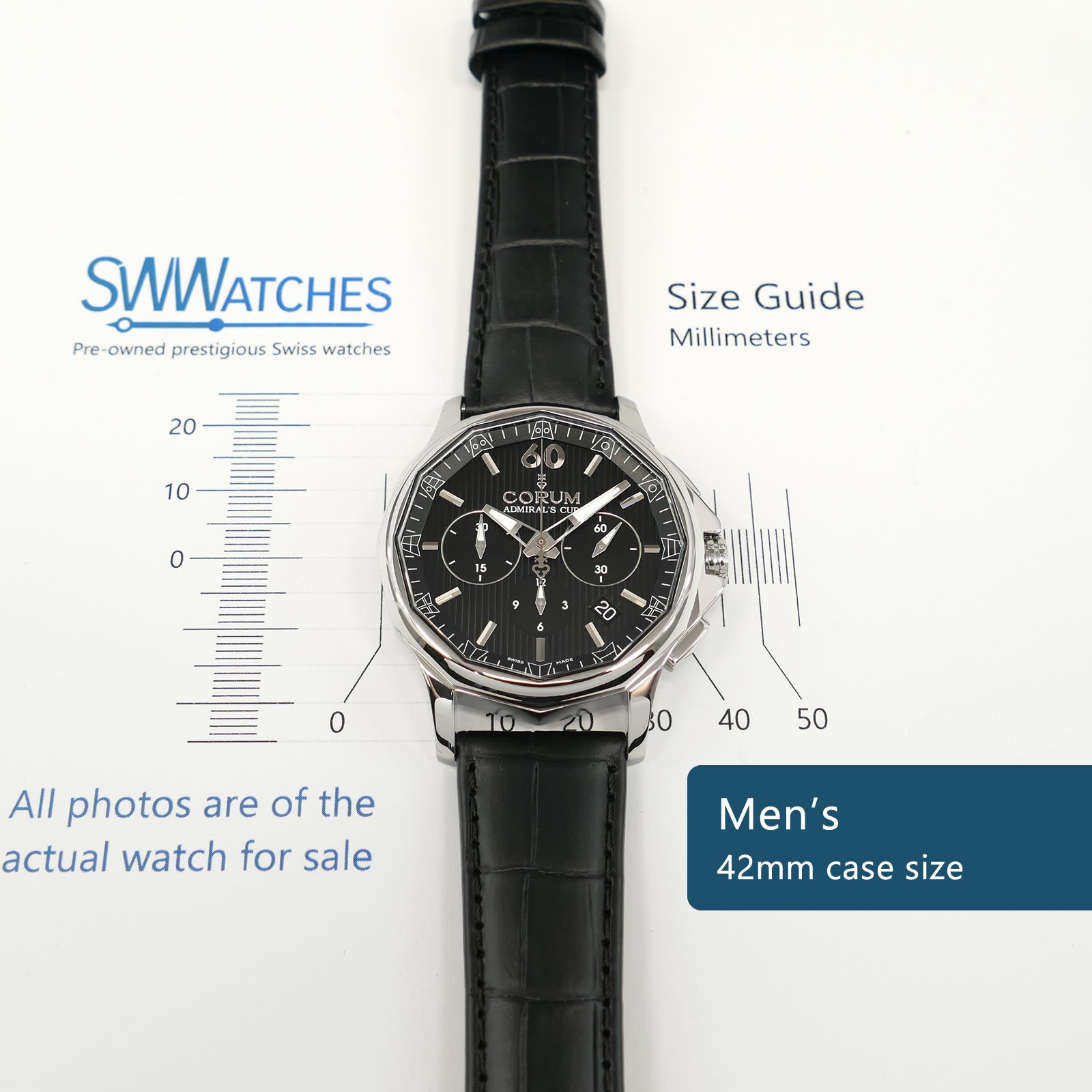 Corum Admiral's Cup Legend 01.0096 Men's 42mm case size