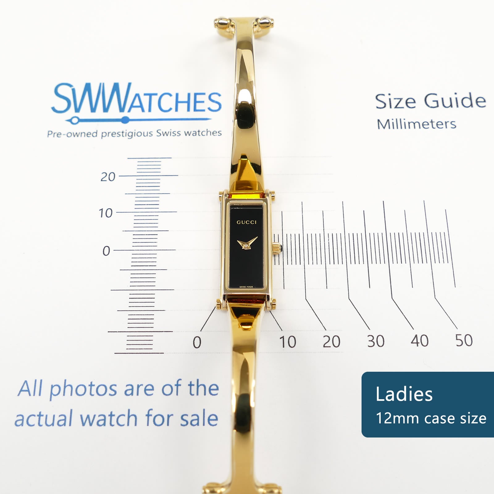 Gucci 1500L Ladies 12mm case size
