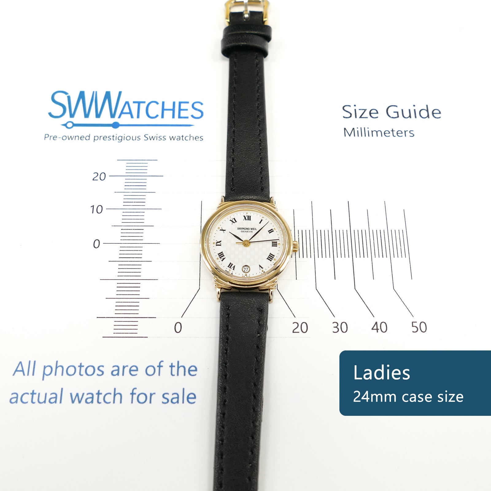 Raymond Weil Vintage 5331 Ladies 24mm case size