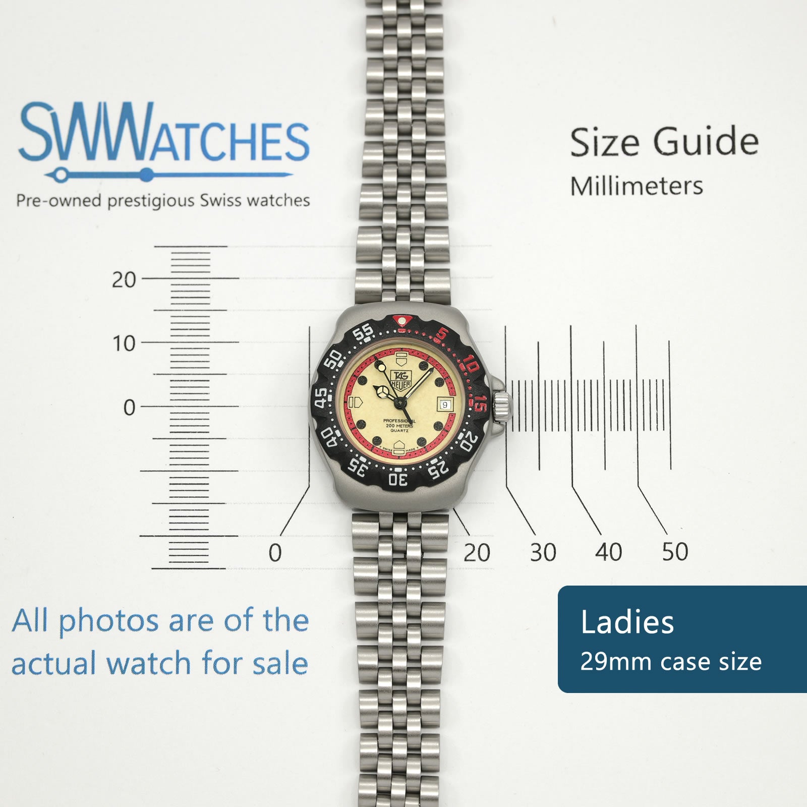 TAG Heuer Formula 1 371.508 Ladies 29mm case size