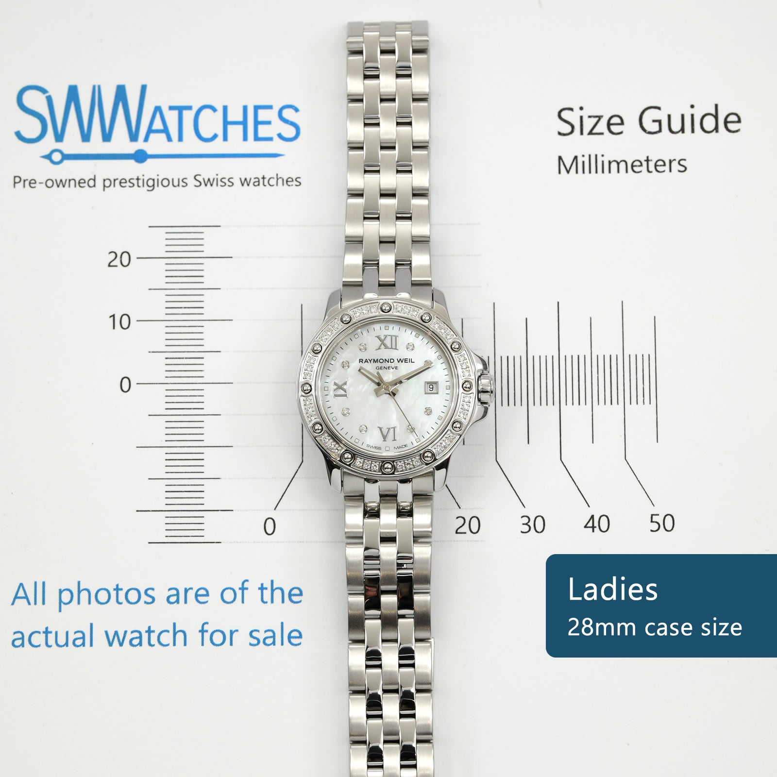 Raymond Weil Tango 5399 Ladies 28mm case size
