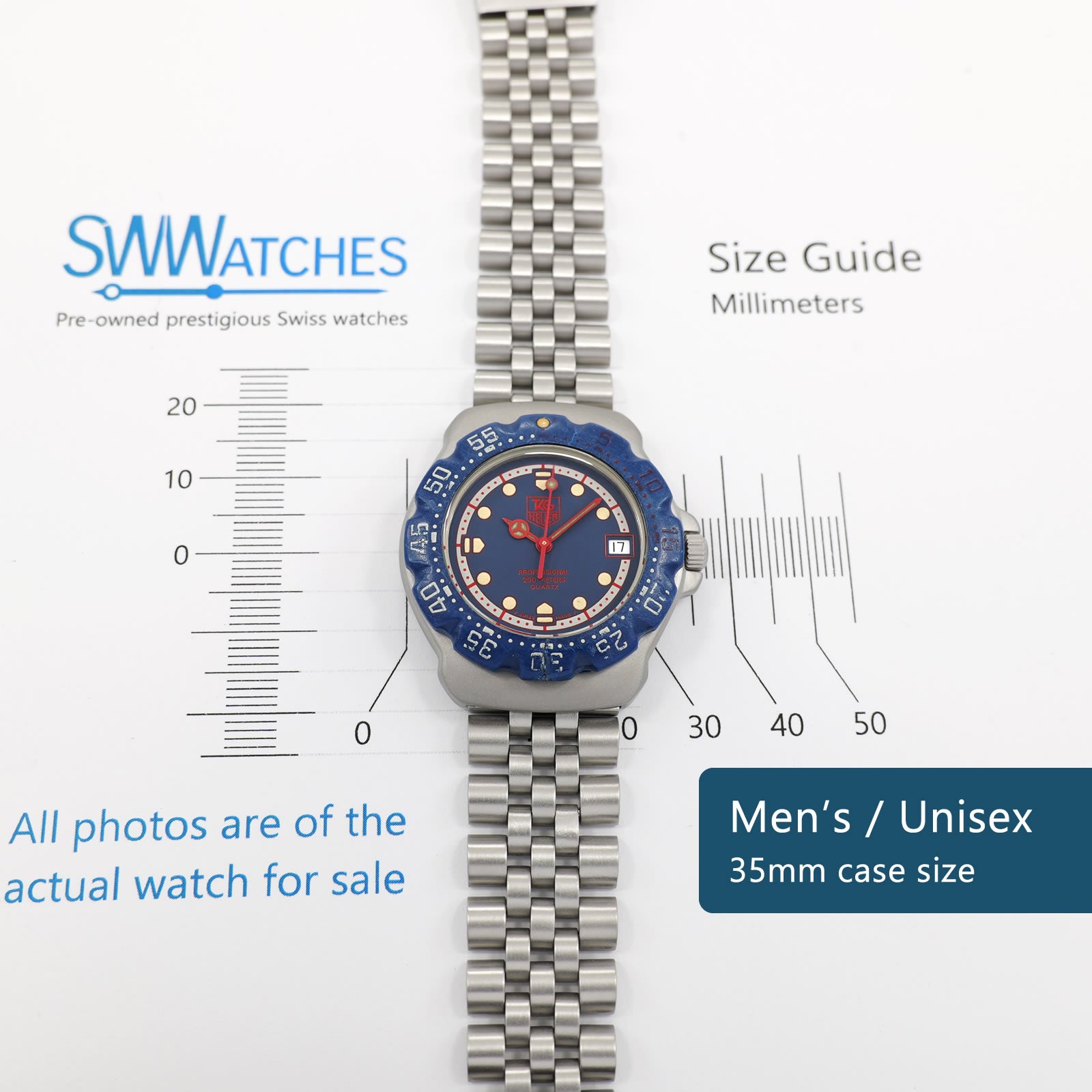 TAG Heuer Formula 1 WA1210 Blue and Red Men's 35mm Mid Size