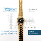 Gucci 3300L Black Dial 18k Gold Plated Ladies 25mm case size