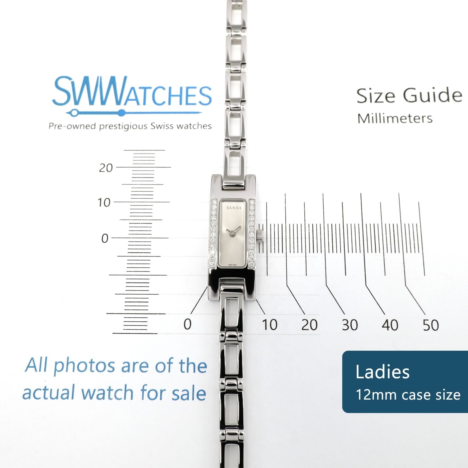 Gucci 3900L Ladies 12mm case size