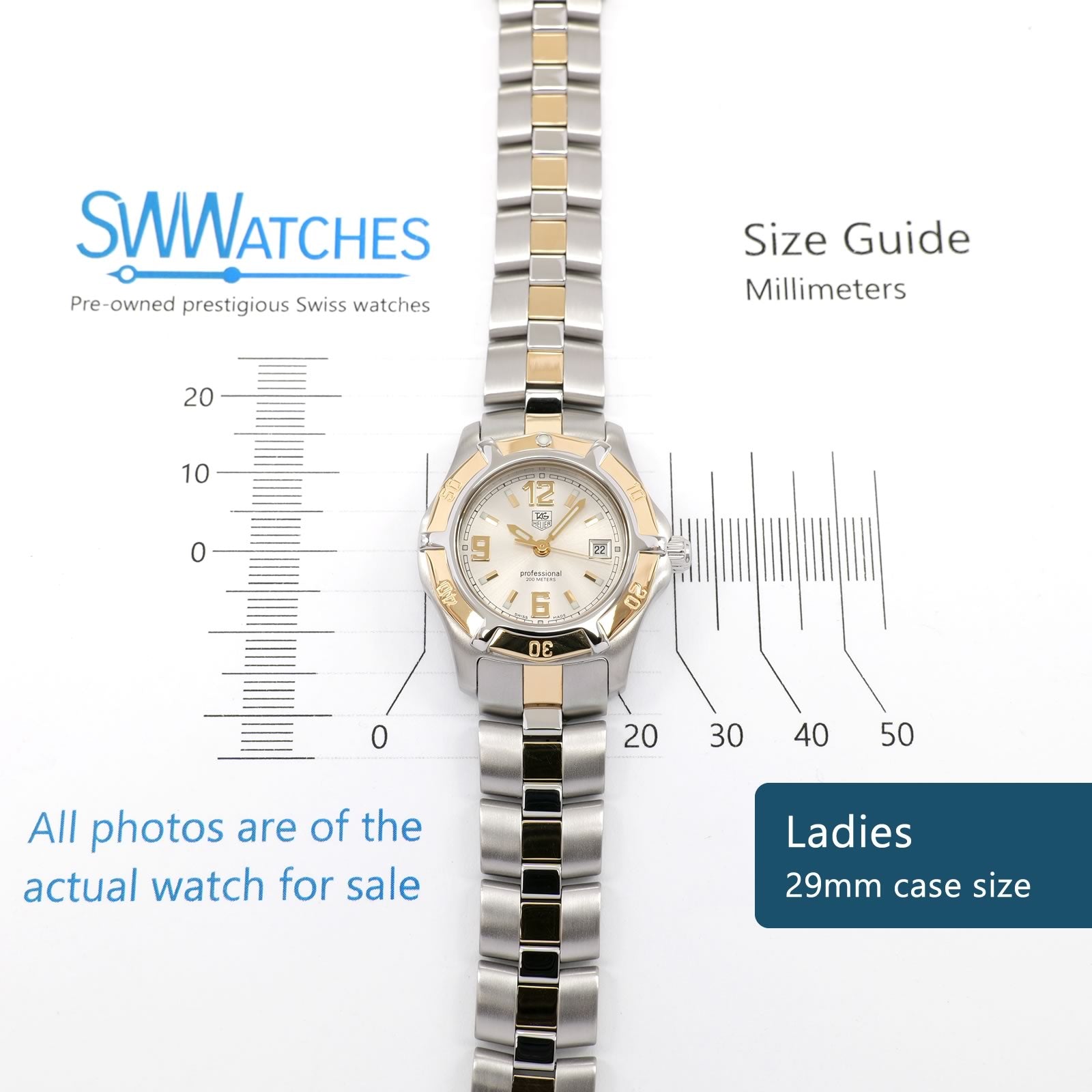TAG Heuer 2000 Exclusive WN1353 Ladies 29mm case size