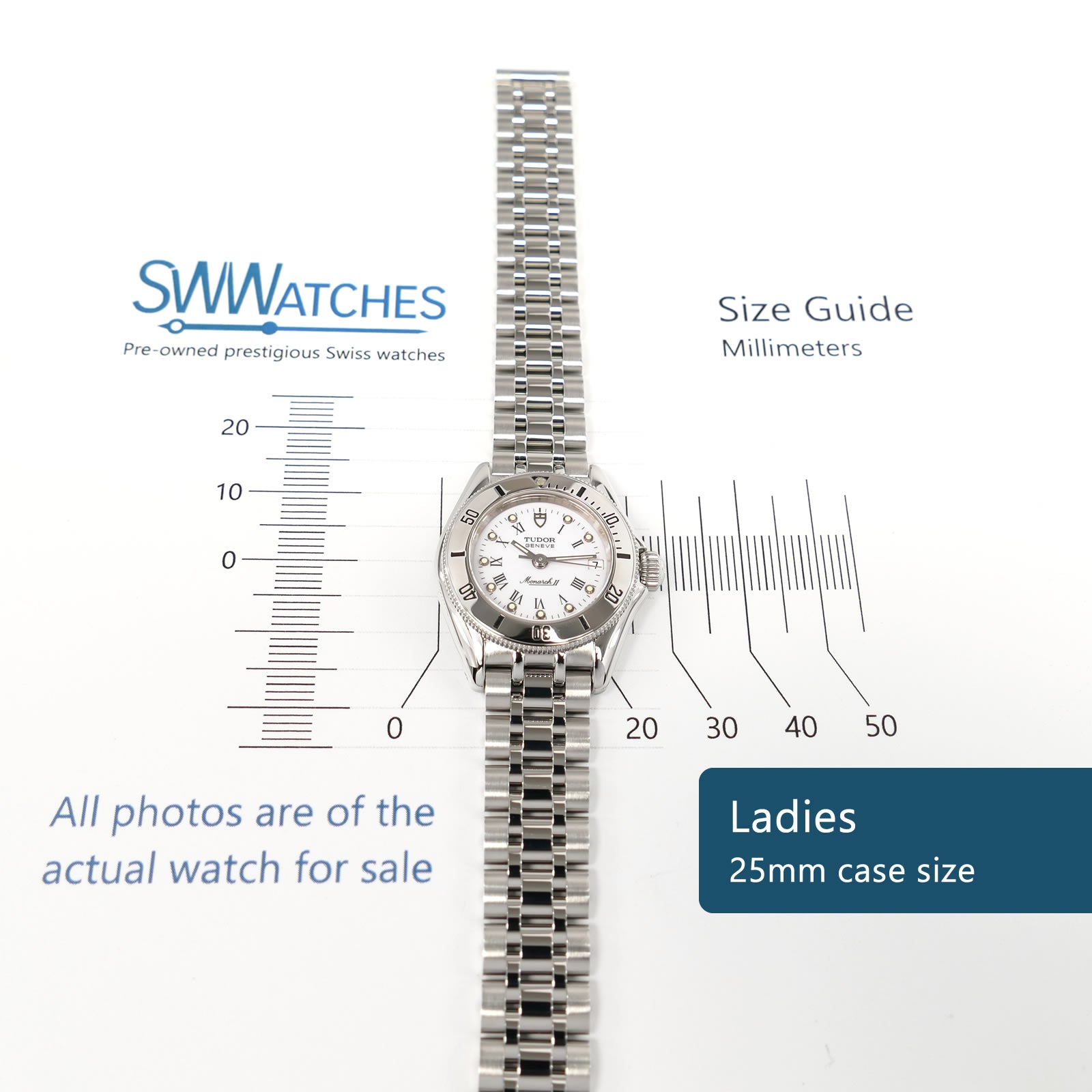 Tudor Monarch II Ladies 25mm case size 15850