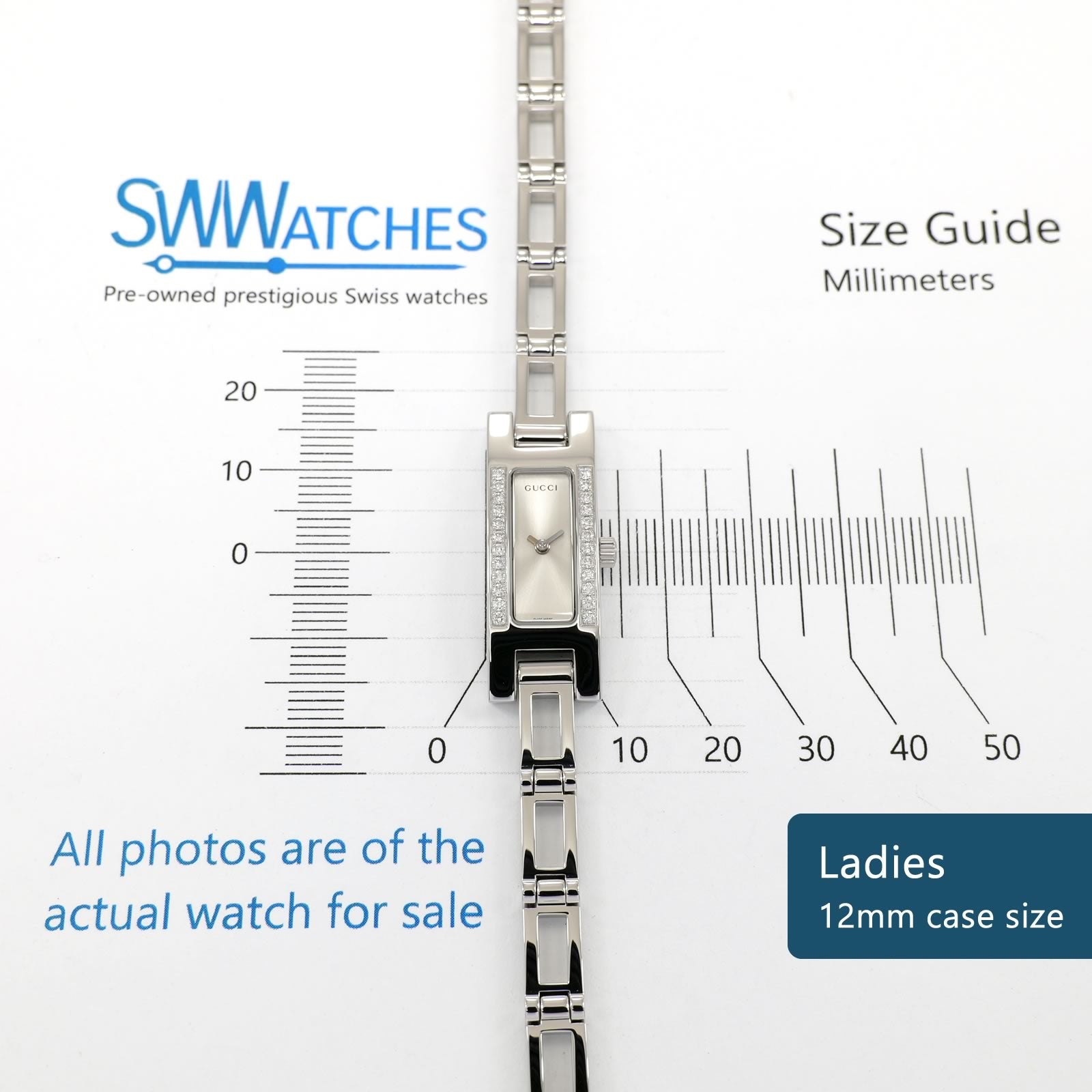 Gucci 3900L Ladies 12mm case size