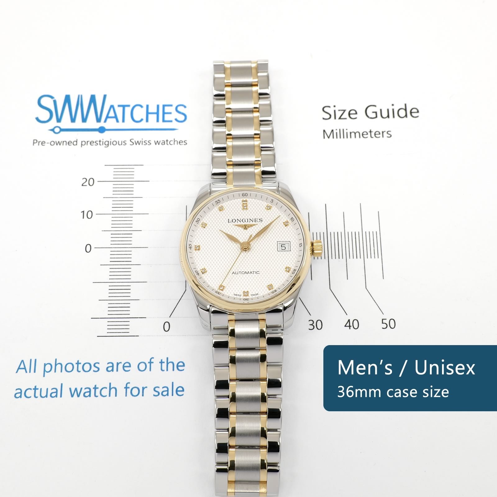 Longines Master Collection L2.518.5 Silver 36mm Automatic 18k Gold