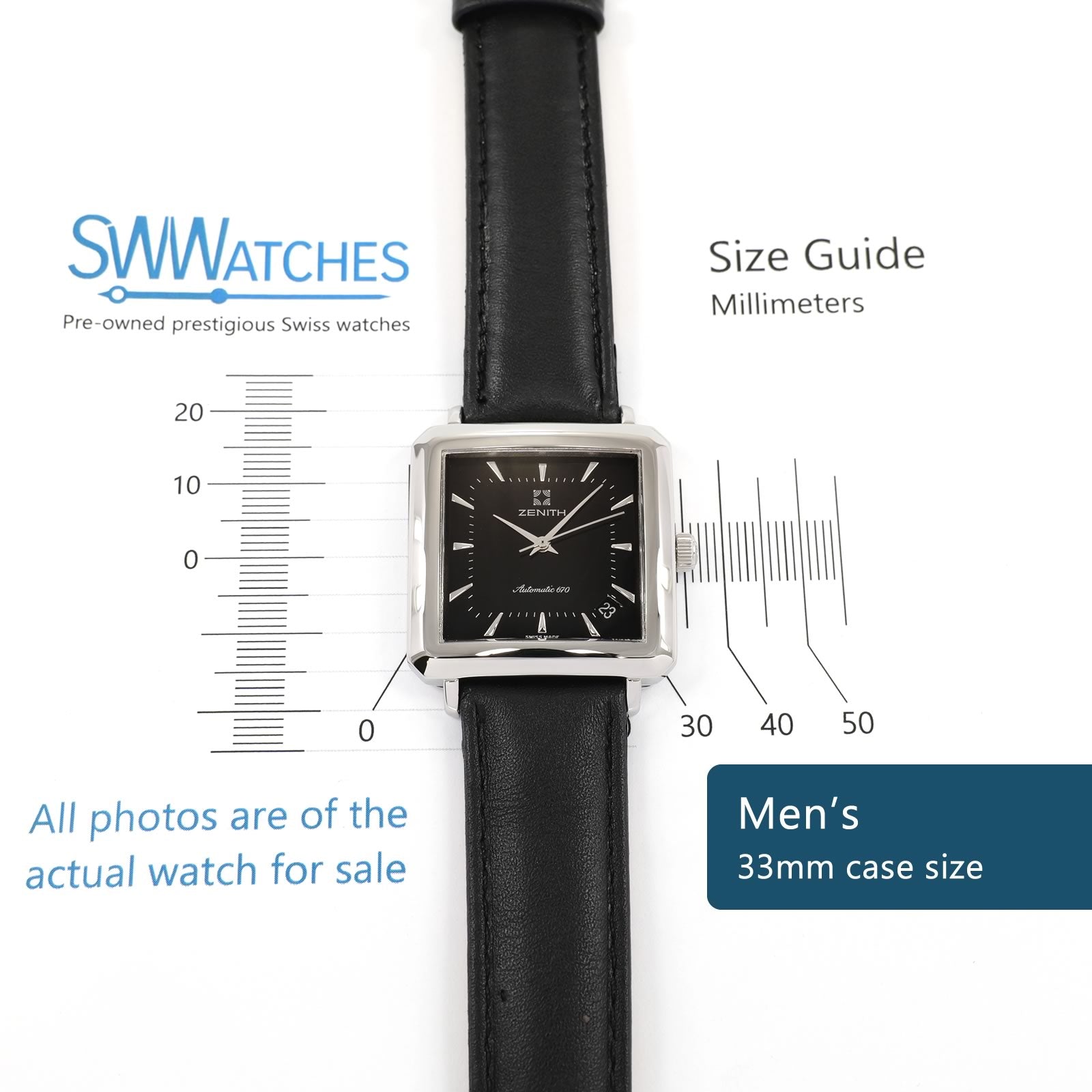 Zenith Elite 670 Automatic Men's 33mm case size