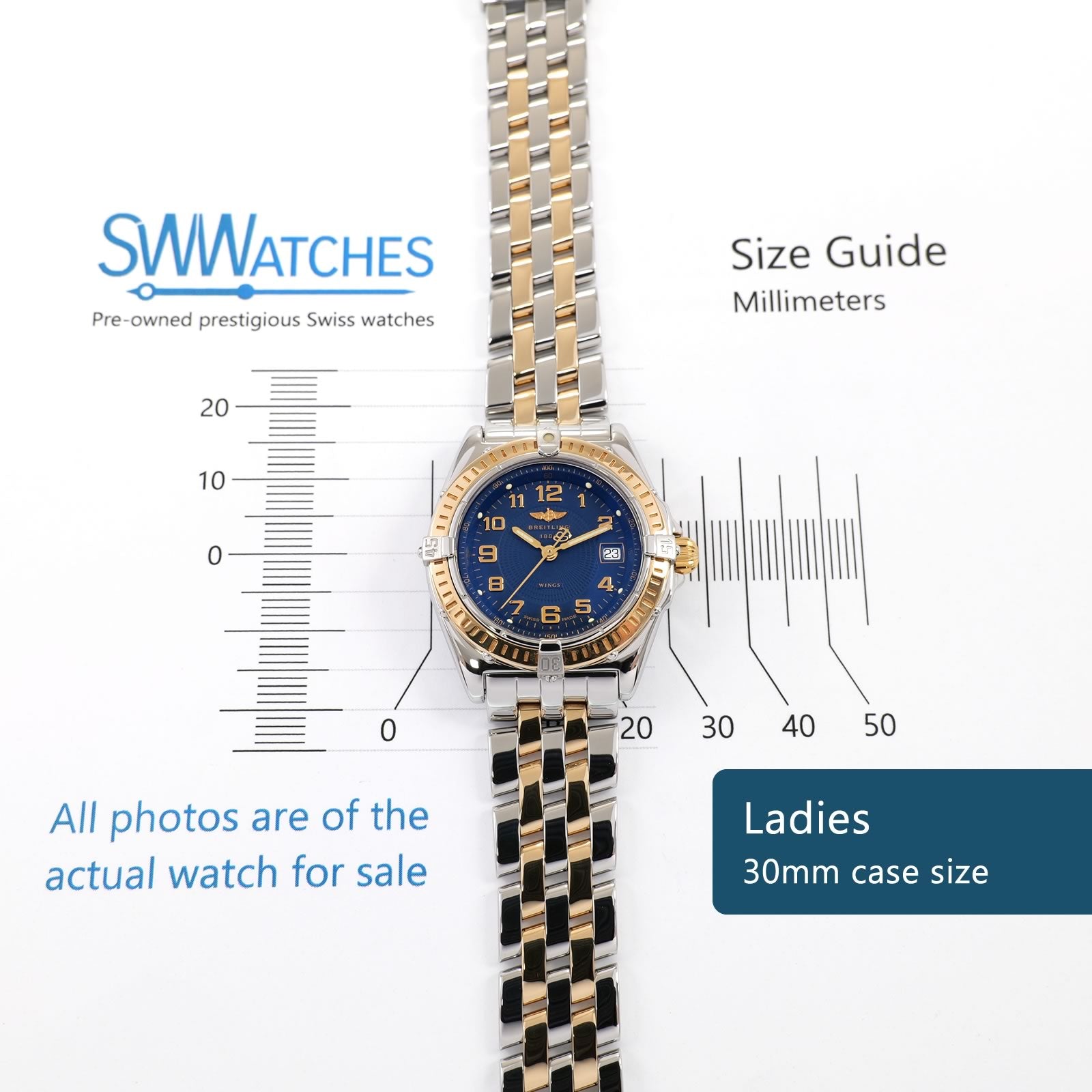Breitling Wings D67050 Ladies 30mm case size