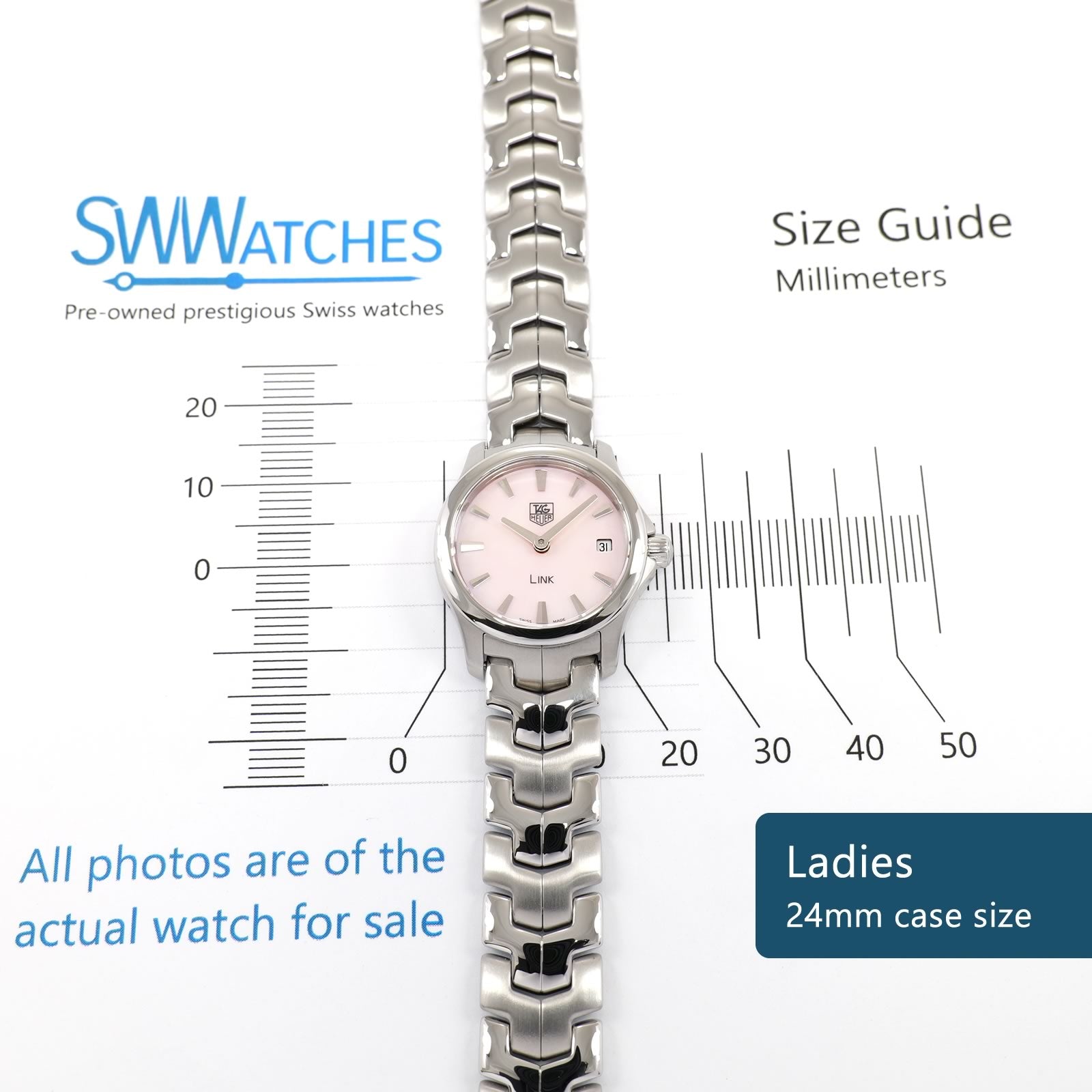 TAG Heuer Link WJF1412 Ladies 24mm case size