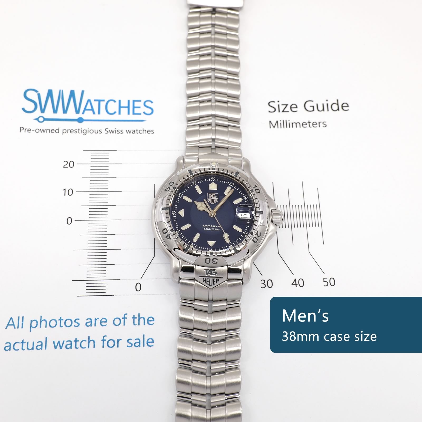 TAG Heuer 6000 Series WH1115-K1 Men's 38mm case size