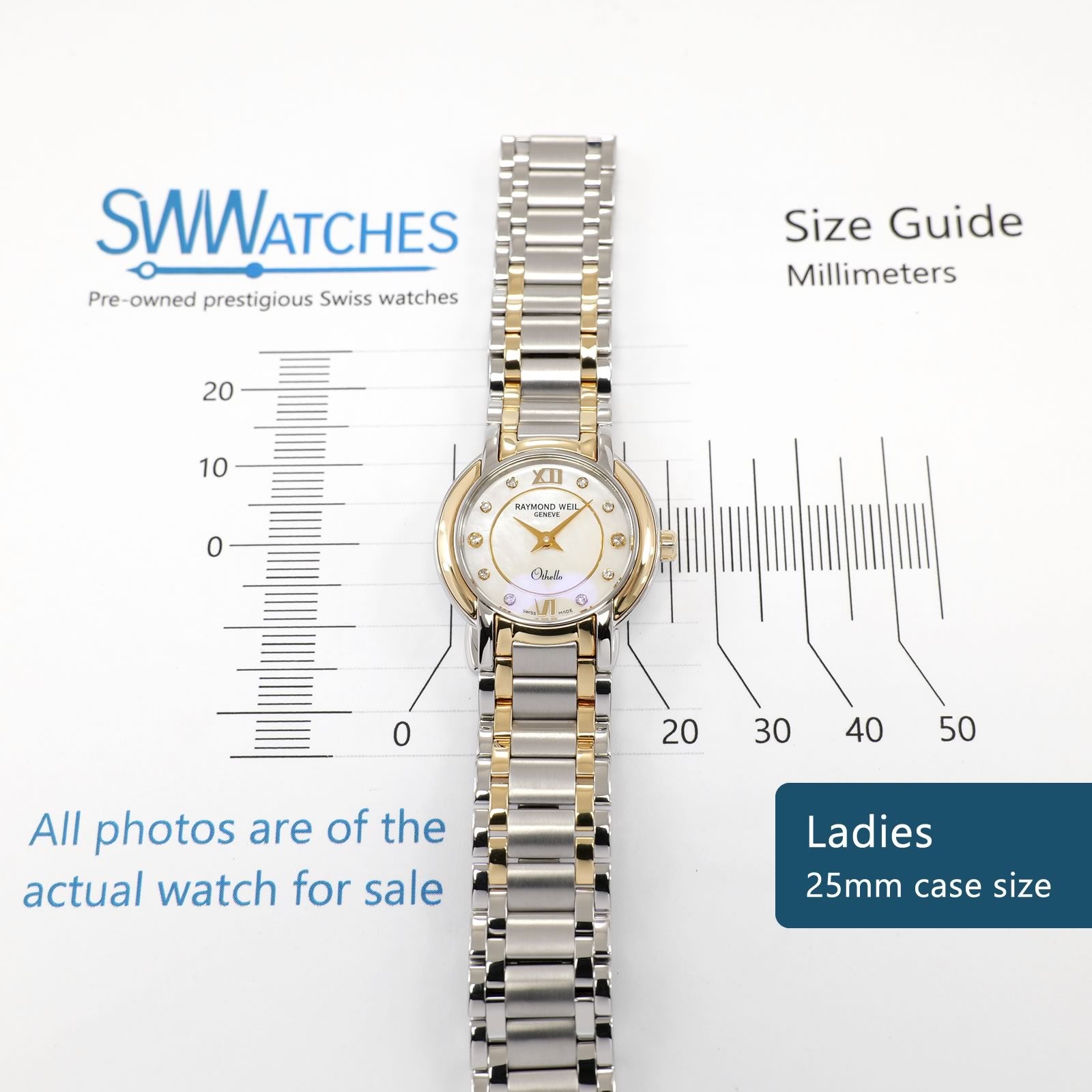 Raymond Weil Othello 2320 Ladies 25mm case size