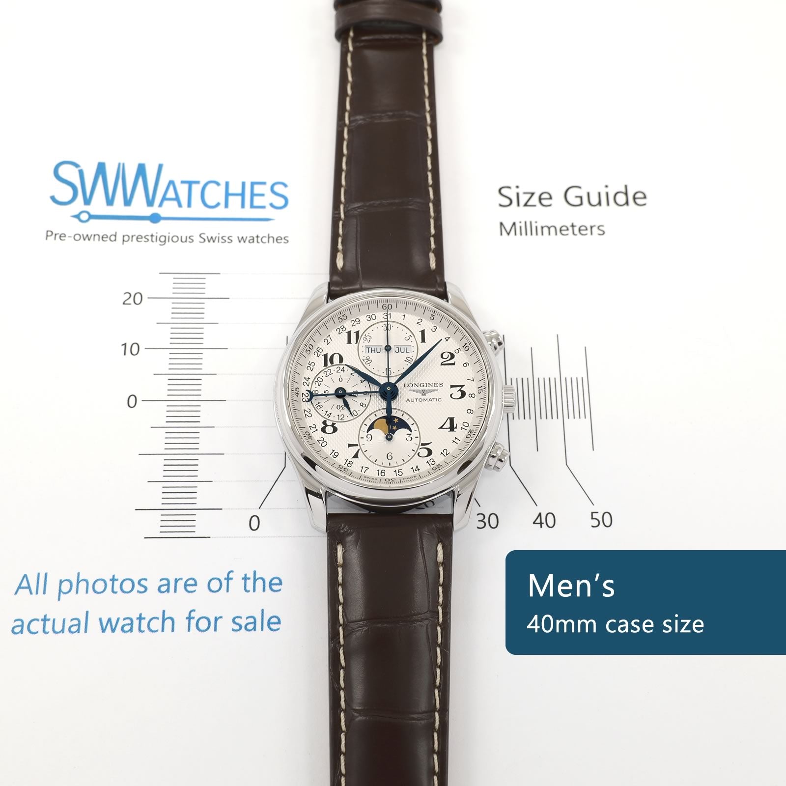 Longines Master Chronograph L2.673.4 Men's 40mm case size