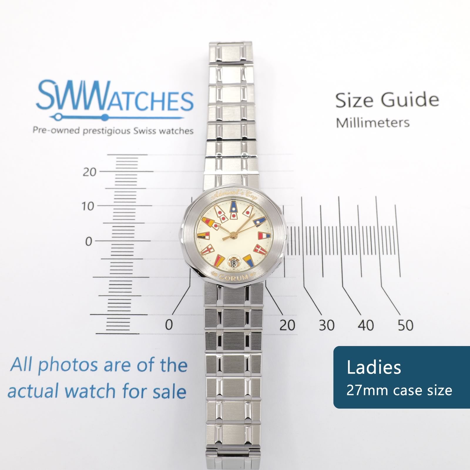 Corum Admiral's Cup 39.610.20 Ladies 27mm case size