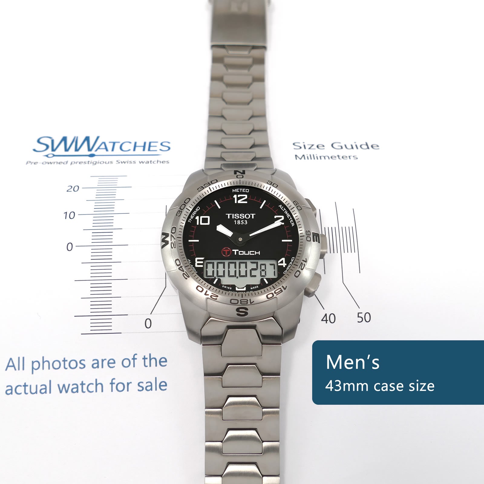 Tissot T-Touch II T047420A Men's 43mm case size