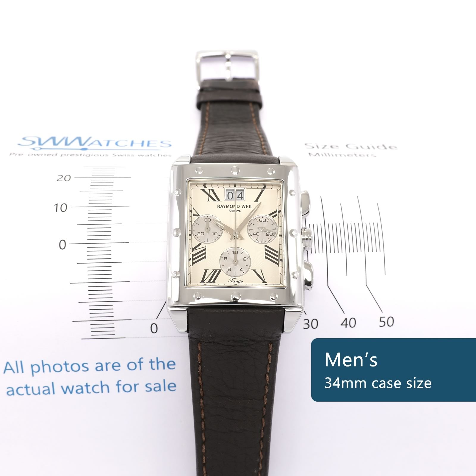 Raymond Weil Tango Chronograph 4881 case size 34mm men's