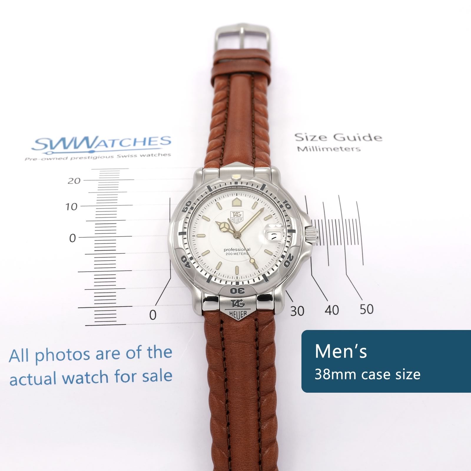TAG Heuer 6000 WH1111 Men's 38mm Full Size case