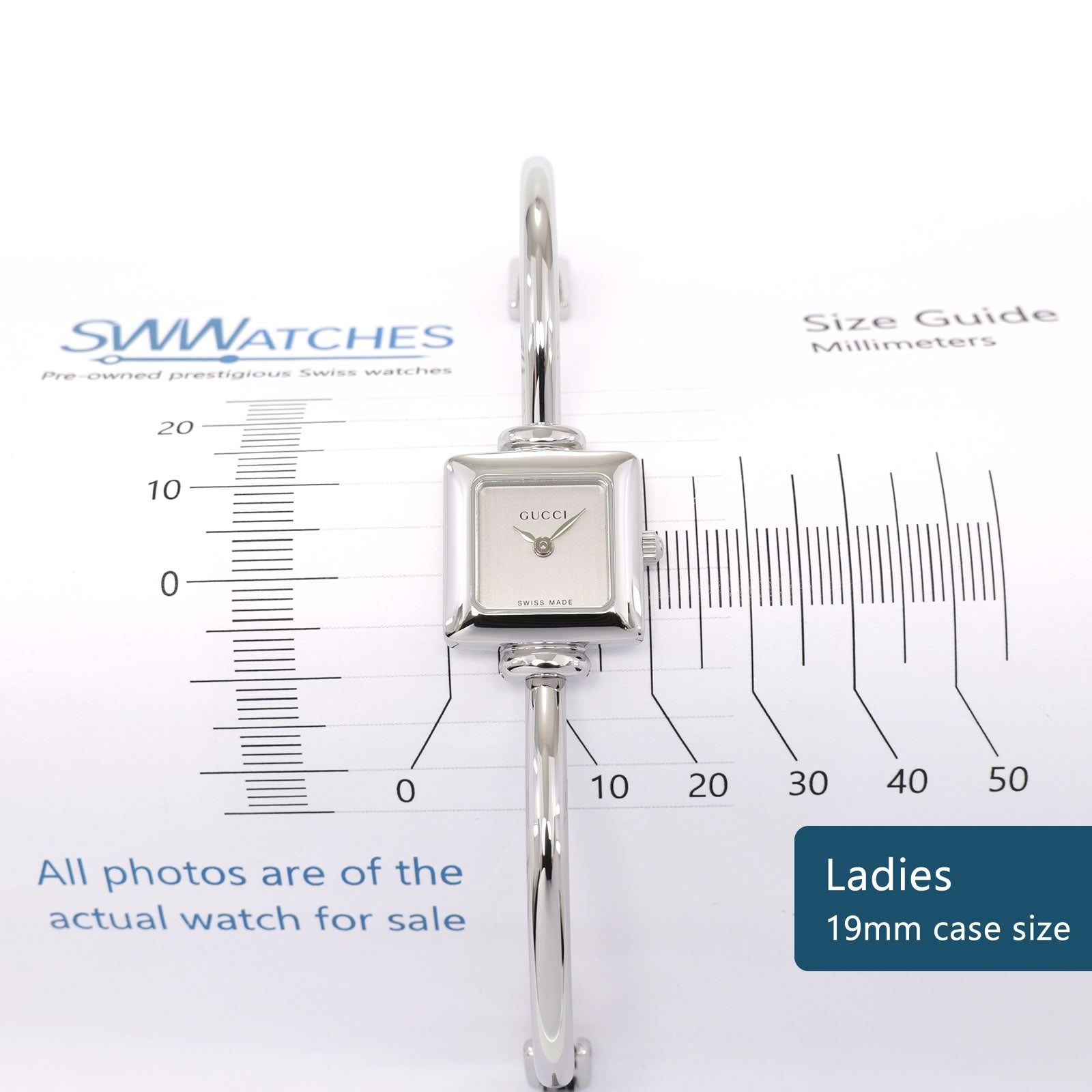 Gucci 1900L Ladies 19mm case size
