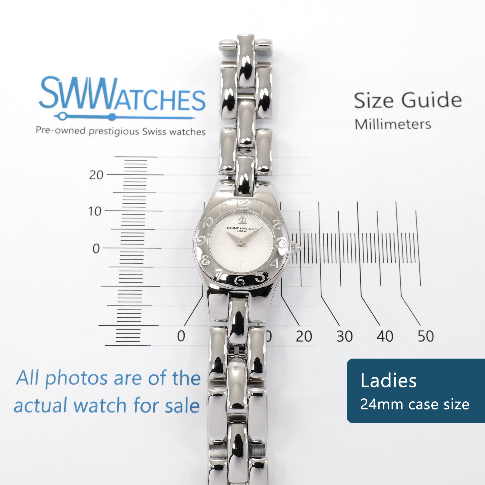 Baume & Mercier Linea 65305 Ladies 24mm case size