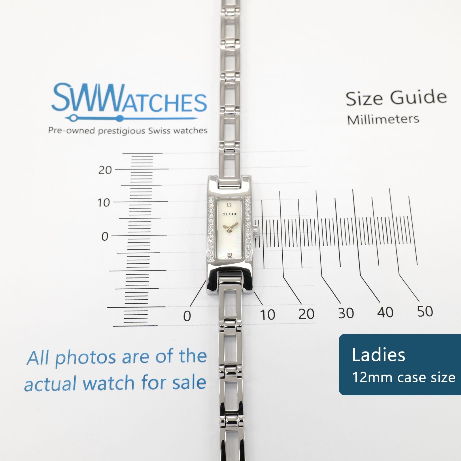 Gucci 3900L Ladies 12mm case size