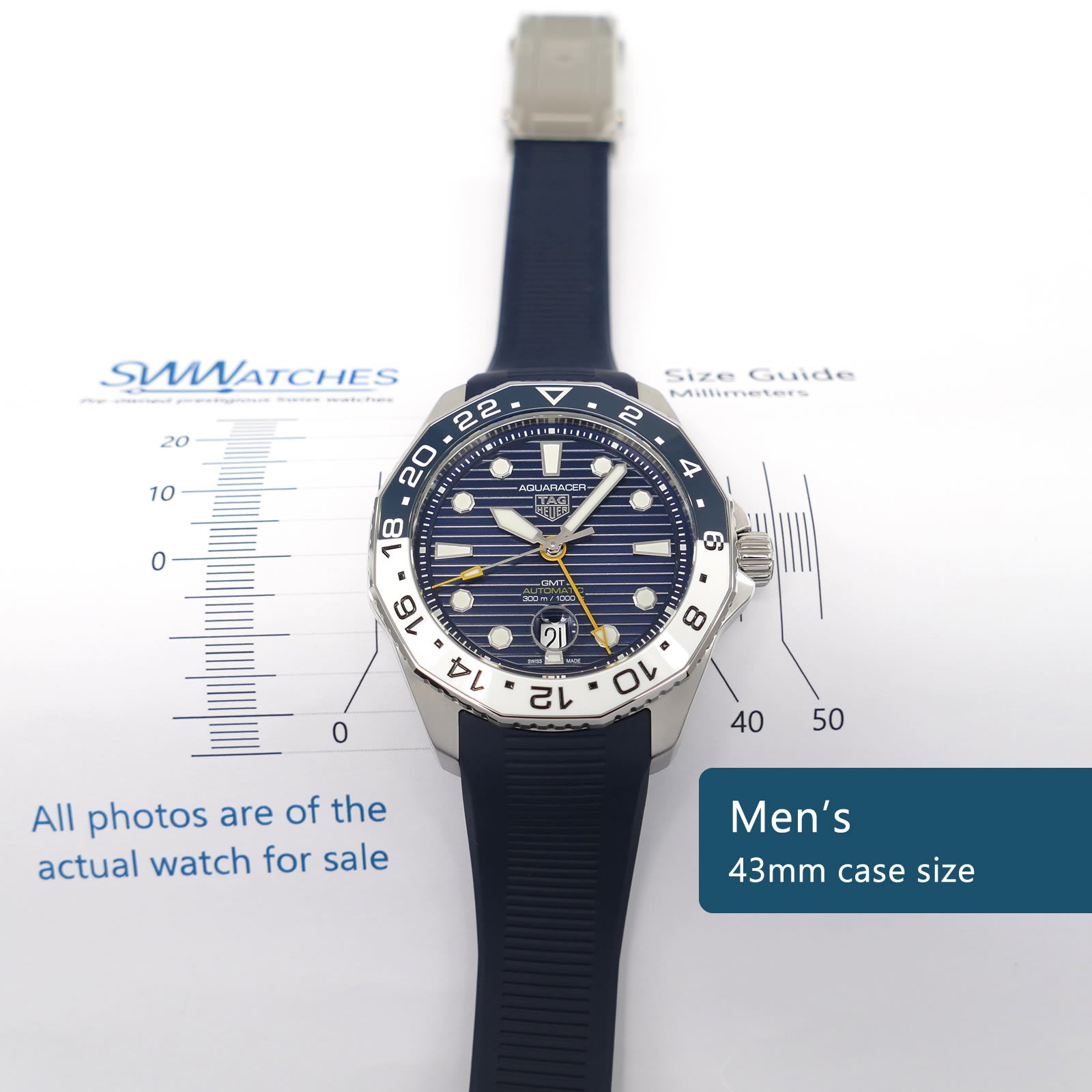 TAG Heuer Aquaracer GMT WBP2010 Men's 43mm case size