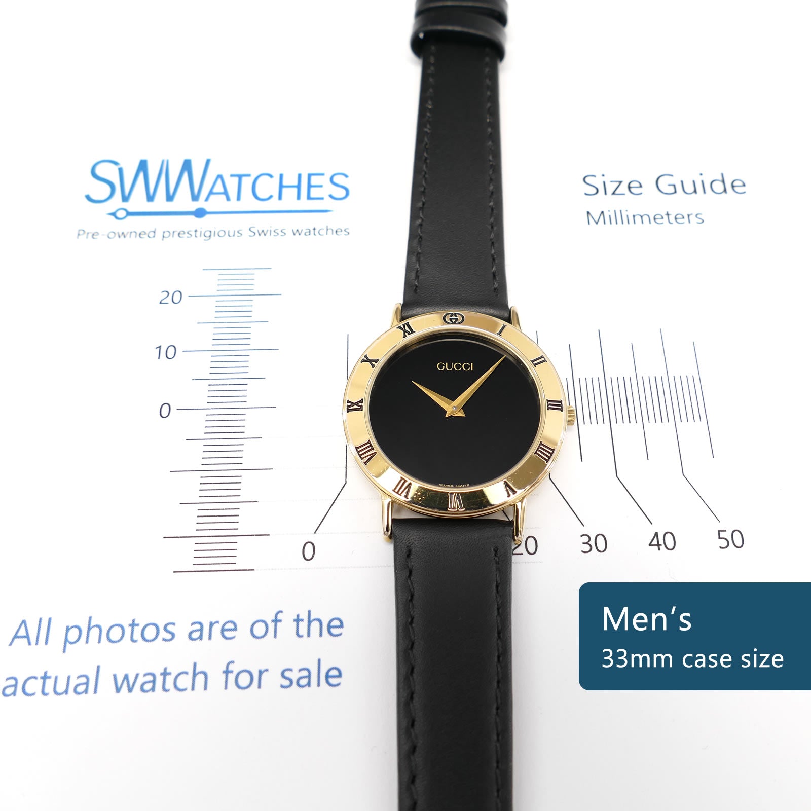 Gucci 3000M 33mm Men's case size