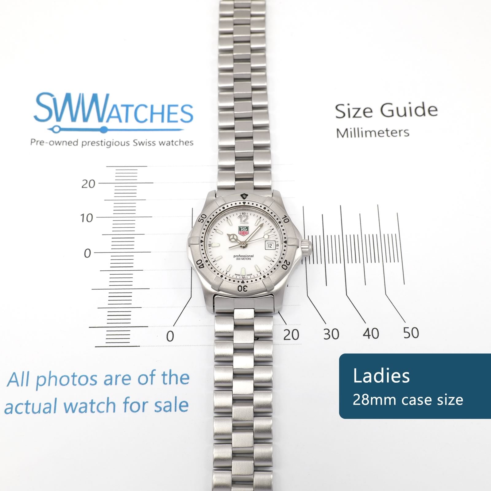 TAG Heuer 2000 WK1311-0 Ladies 28mm White Dial Classic – SWWatches